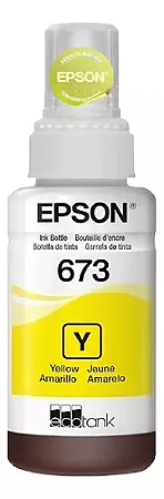 T673Y 70ml Tinta Epson Amarelo Original 3.000Páginas Para L800 L810 L850 L805 L1800