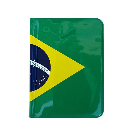 Capa para passaporte verde escuro - Brasil