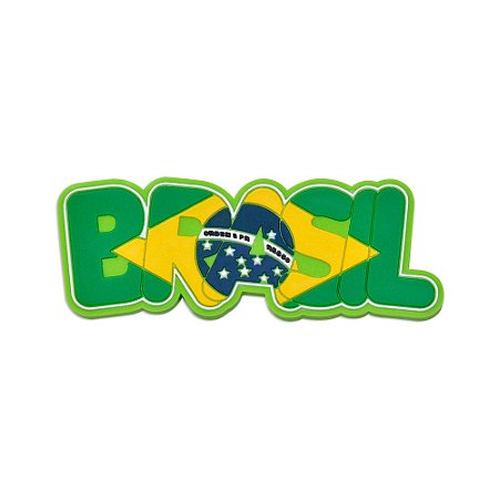 Imã de geladeira emborrachado escrito - Brasil