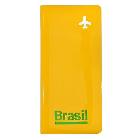 Porta-passaporte e voucher / amarelo - Brasil