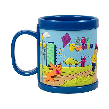 Caneca em PVC São Paulo - Azul ou Rosa