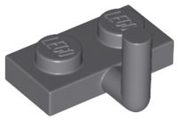 Placa modificada 1x2 com braço para cima (comprimento do braço horizontal de 5 mm)  Cinza Escura