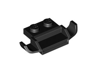 Placa modificada 1x2 com grade de carro de corrida Preta