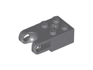 Tijolo Modificado 2x2 com receptáculo para bola e eixo Cinza Escuro