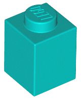 Tijolo 1x1 Azul Turquesa