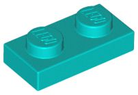 Placa 1x2 Azul Turquesa