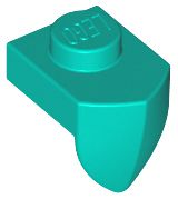 Placa Modificada 1x1 com dente vertical Azul Turquesa