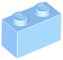Tijolo 1x2 Bright Light Blue