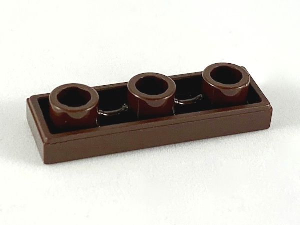 Placa Lisa 1x3 Invertida Marrom Escura