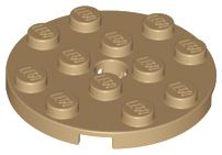 Placa redonda 4x4 com furo Bege Escura