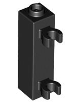 Tijolo Modificado 1x1x3 com 2 clips laterais Preto