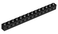 Tijolo Lego Technic 1x14 com Furos Preto