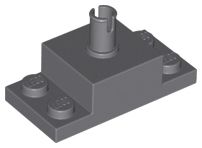 Tijolo Modificado 2x2 com pino superior e 1x2 placas laterais Cinza Escuro
