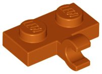 Placa modificada 1x2 com Clip Horizontal Dark Orange
