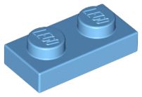 Placa 1x2 Medium Blue