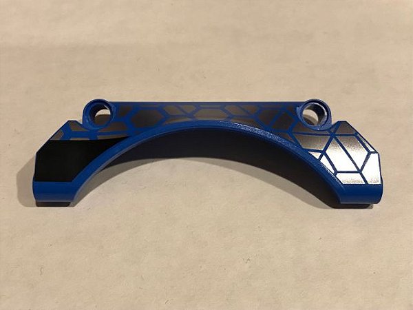 Para-lamas arqueado 9x2x3 Topo reto com prata e preto direito azul