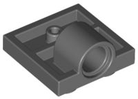 Placa Modificada 2x2 com Orifício para Pinos  e Suporte Transversal Cinza Escura
