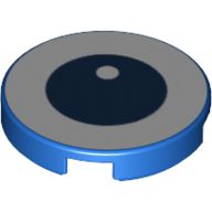 Placa Lisa Redonda 2x2 com olho azul