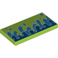 Placa Lisa 2x4 com desenho de água verde limão