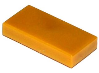 Placa Lisa 1x2 com Ranhura Dourada Perolada