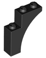 Tijolo em Arco 1x3x3 Preto
