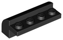 Tijolo 2x4x1 1/3 Modificado com Parte Superior Curvada Preta