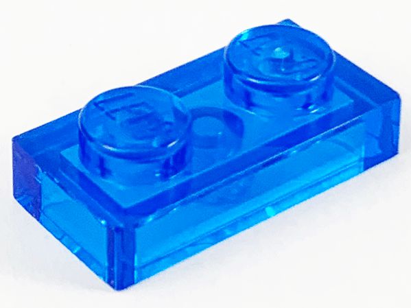 Placa 1x2 Translúcida Azul Escura