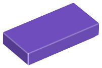 Placa Lisa 1x2 com Ranhura Dark Purple