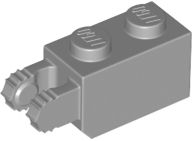Tijolo 1x2 com dobradiça de 7 dentes Cinza Clara