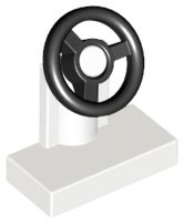 Suporte de direção branco com volante Preto