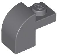 Tijolo Modificado 1x2x1 1/3 com curvatura superior Cinza Escuro