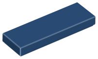 Placa Lisa 1x3 Azul Escura