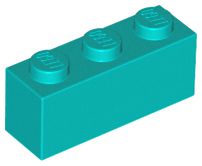 Tijolo 1x3 Azul Turquesa