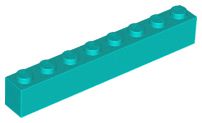 Tijolo 1x8 Azul Turquesa