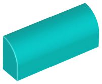 Inclinação curva 1x4x1 1/3 Azul Turquesa Escura
