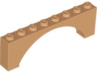 Tijolo em Arco 1x8x2 Medium Nougat