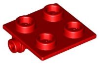 Dobradiça 2x2 parte superior Vermelho