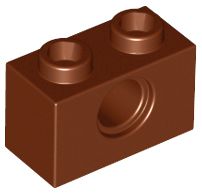 Tijolo 1x2 com Furo Marrom