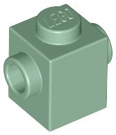 Tijolo modificado 1x1 com conector em dois lados Sand Green