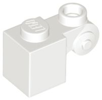 Tijolo Modificado 1x1 com pergaminho com pino oco Branco