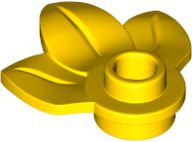 Placa Modificada 1x1 com Planta de 3 folhas Amarela