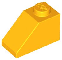 Tijolo Inclinado 45 2x1 Laranja Brilhante