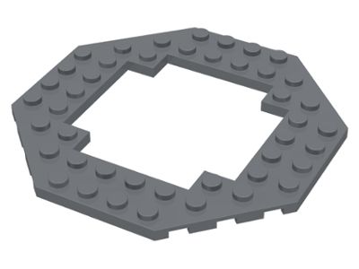 Placa Modificada 10x10 octagonal com centro aberto cinza escura