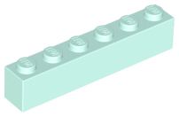 Tijolo 1x6 Light Aqua