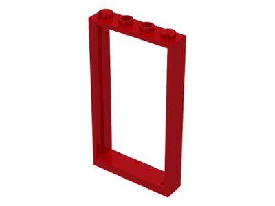 Moldura de porta 1x4x6 com dois furos na parte superior e inferior Vermelha