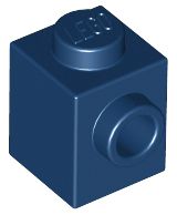 Tijolo Modificado 1x1 Com Furo Lateral Azul Escuro
