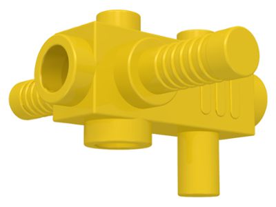 Motosserra com alças e studs amarela