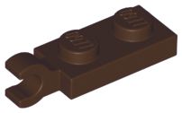 Placa 1x2 com clip horizontal na extremidade Marrom Escura