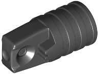 Cilindro de Dobradiça 1x2 com furo para eixo Preto