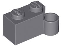 Tijolo de Dobradiça 1x4 Base - Cinza Escura